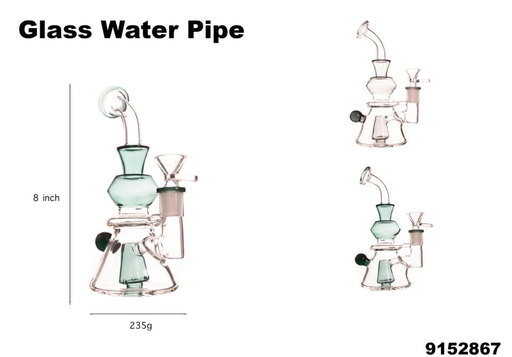 [Temp-HAM-001536] CRYSTAL CORE GLASS WATER PIPE #9152867 ASSORTED COLORS