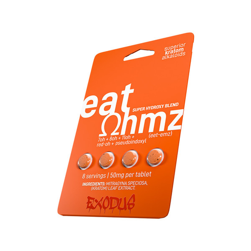 [Temp-HAM-001779] EAT OHMZ 50MG SUPER HYDROXY BLEND KRATOM ALKALOIDS BLISTER CAPSULES 4CT