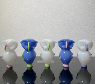 [Temp-HAM-002147] GLASS HAND PIPE 4.5" #HP-OWL ASSORTED COLORS