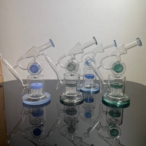 [Temp-HAM-002166] GLASS WATER PIPE 11" #XT-0023 ASSORTED COLORS