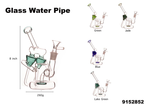 [Temp-HAM-002189] GLASS WATER PIPE #9152852 XYZ-089 ASSORTED COLORS