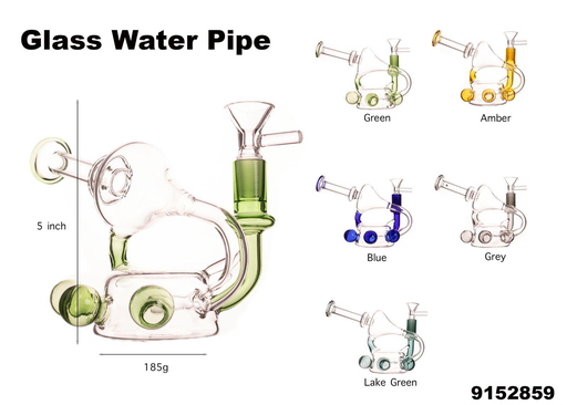 [Temp-HAM-002193] GLASS WATER PIPE #9152859 XYZ-222 ASSORTED COLORS