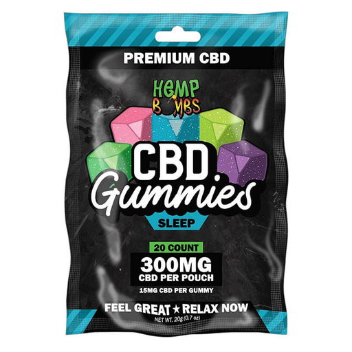 [Temp-HAM-002377] HEMP BOMB SLEEP 300MG CBD GUMMIES 20CT BAG ASSORTED FLAVORS