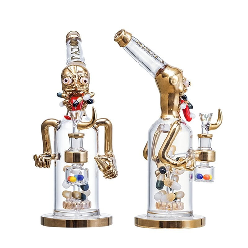 [Temp-HAM-002597] JUICYJ GREMLIN PILL POPPER 12" GLASS WATER PIPE #JJ-301