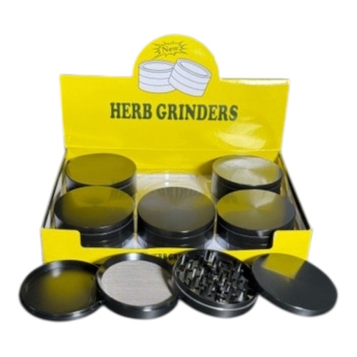 [Temp-HAM-003279] METAL GRINDER SOLID BLACK COLOR 4 PARTS #FY-01A100 BK BOX OF 6