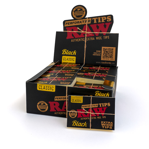 [Temp-HAM-004047] RAW BLACK PERFORATED EXTRA WIDE TIPS 40CT BOX OF 36