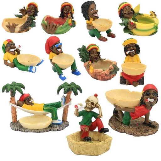 [Temp-HAM-004350] SMALL HOOPOE ASHTRAY JAMAICAN ASSORTED DESIGNS