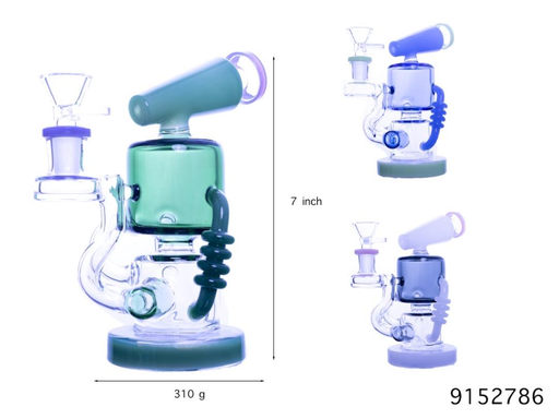 [Temp-HAM-004516] SPIRAL JET GLASS WATER PIPE #9152786 ASSORTED COLORS