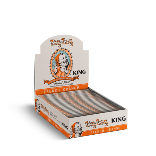[Temp-HAM-005490] ZIG ZAG VINTAGE KING SLIM FRENCH ORANGE ROLLING PAPERS BOX OF 24
