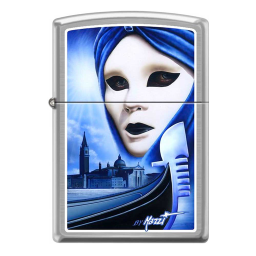 [Temp-HAM-005561] ZIPPO LIGHTER MAZZI ALIEN BRUSHED CHROME DESIGN