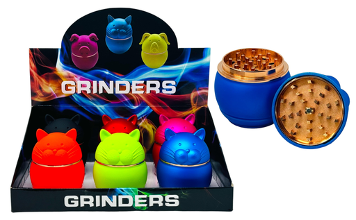 [TOBA-26676] TOBACCO GRINDER CAT DESIGN 4 PARTS #YJ-63001-2 BOX OF 6