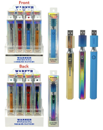 [WAR-04088] WARNER 900/1100MAH TWIST-CLAD PREMIUM PRO BATTERY 21CT DISPLAY (ROUND)