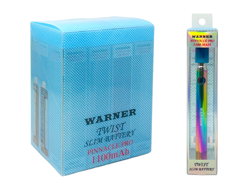 [WAR-04094] WARNER 1100MAH TWIST PINNACLE PRO BATTERY 12CT DISPLAY