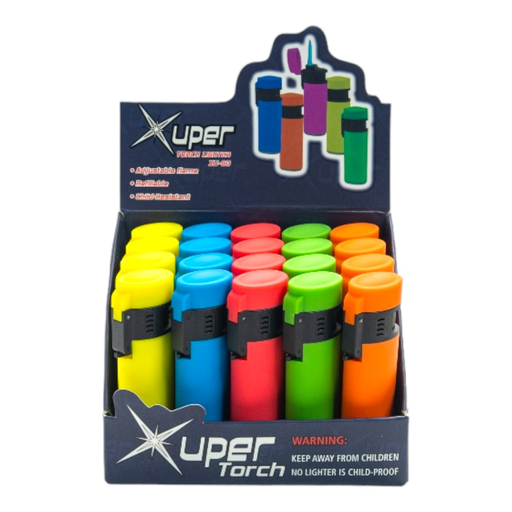 [XUPE-26210] XUPER OVAL NEON TORCH LIGHTER 98-1163N BOX OF 25