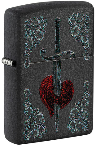 [ZIPP-09363] ZIPPO LIGHTER HEART DAGGER TATTOO DESIGN 48617