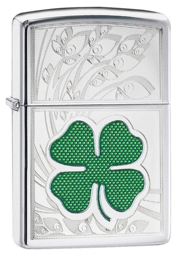 [ZIPP-26438] ZIPPO LIGHTER CLOVER HIGH POLISH CHROME DESIGN 24699